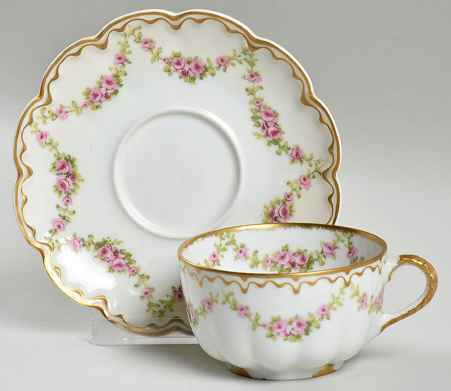 Schleiger 875 Flat Cup & Saucer Set by Haviland-1