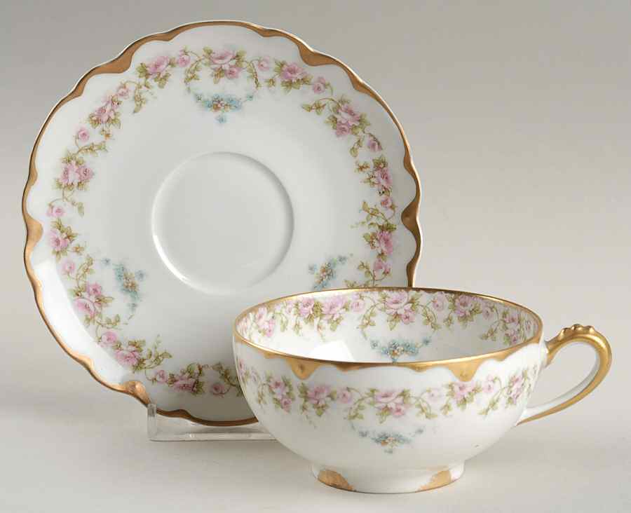 Schleiger 877 Flat Cup & Saucer Set by Haviland-1