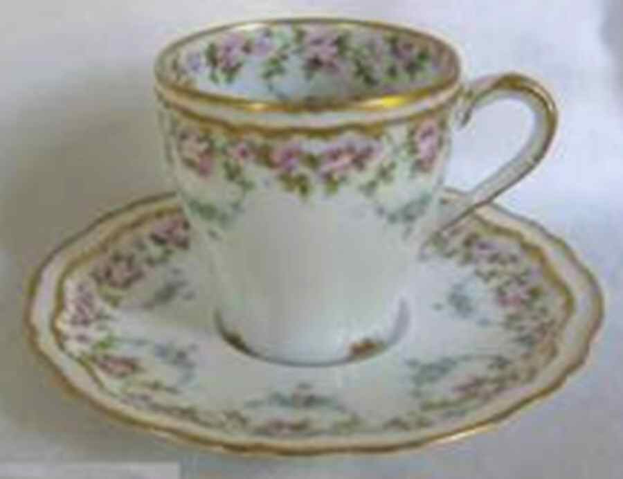 Schleiger 877C Flat Demitasse Cup & Saucer Set by Haviland-1