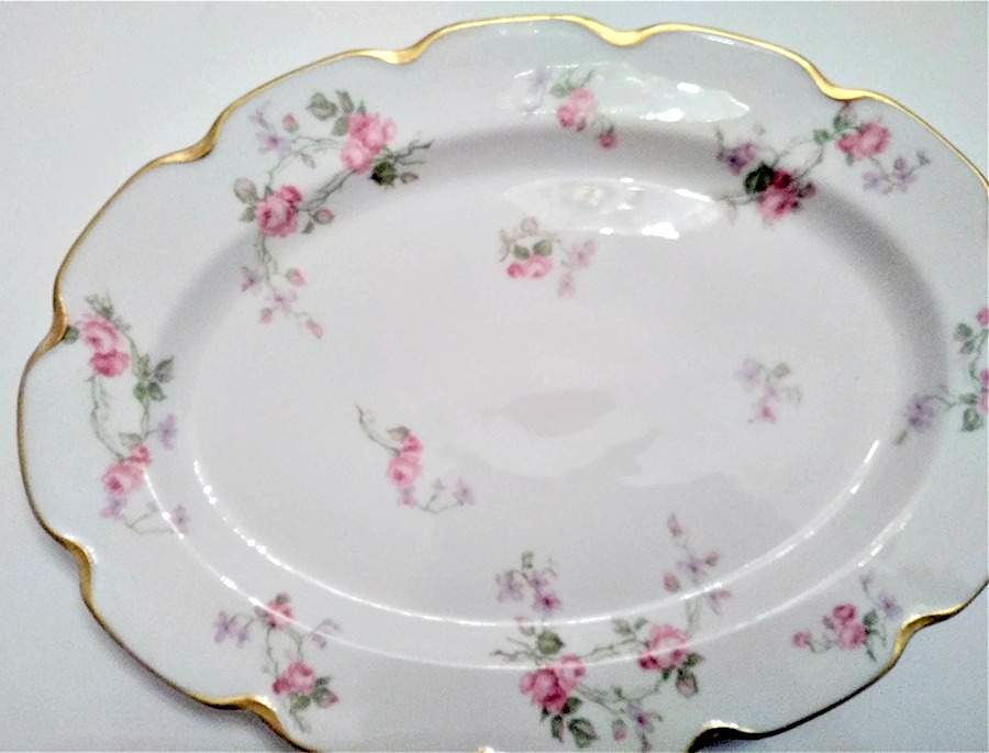 Schleiger 87b 14" Oval Serving Platter by Haviland-1