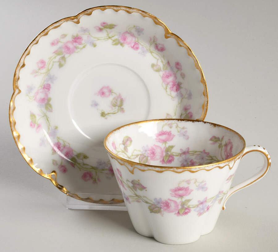 Schleiger 87C Flat Cup & Saucer Set by Haviland-1