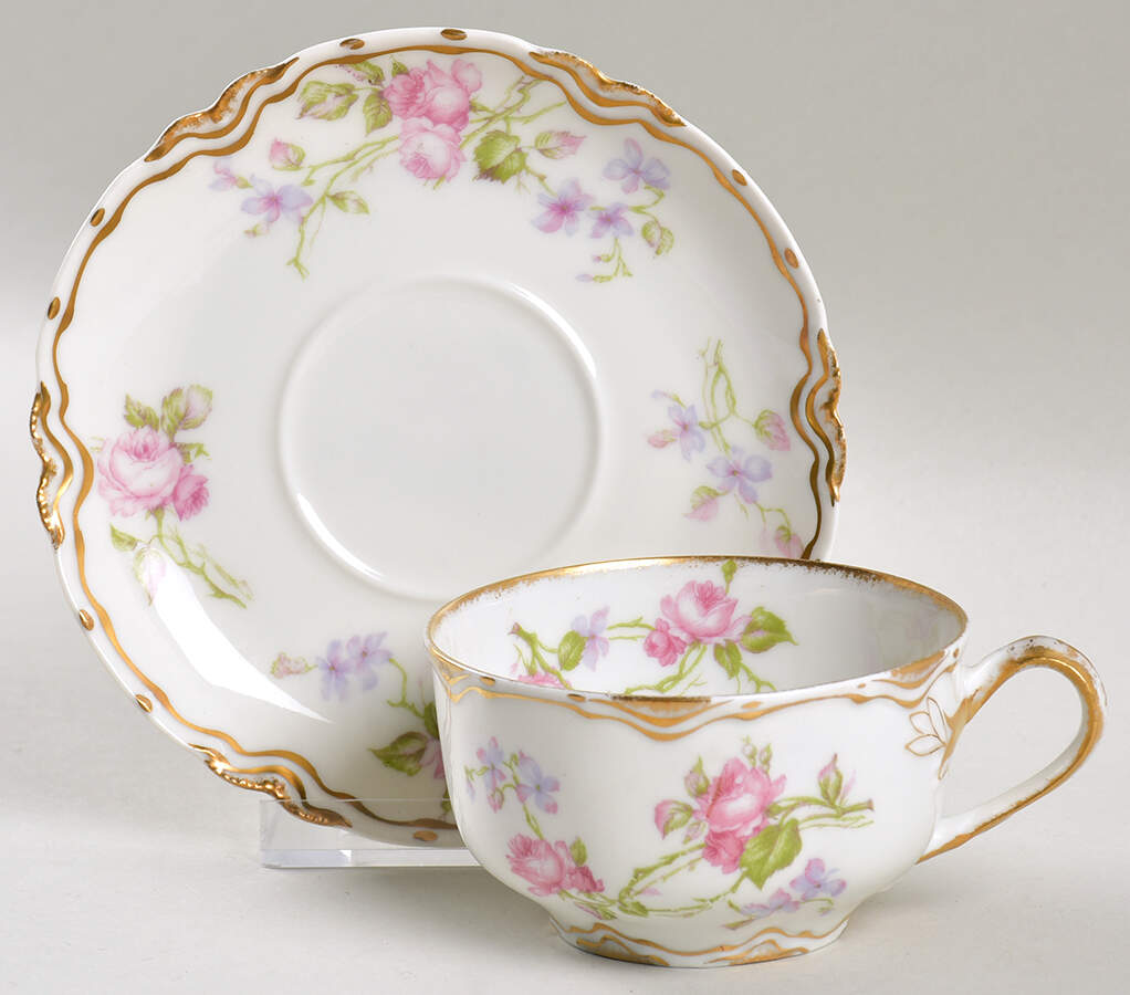 Schleiger 87D Flat Cup & Saucer Set by Haviland-1
