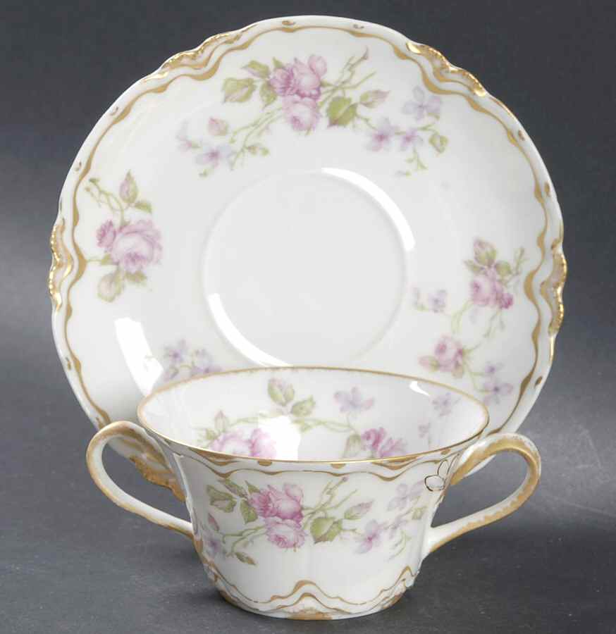 Schleiger 87D Flat Bouillon Cup & Saucer by Haviland-1