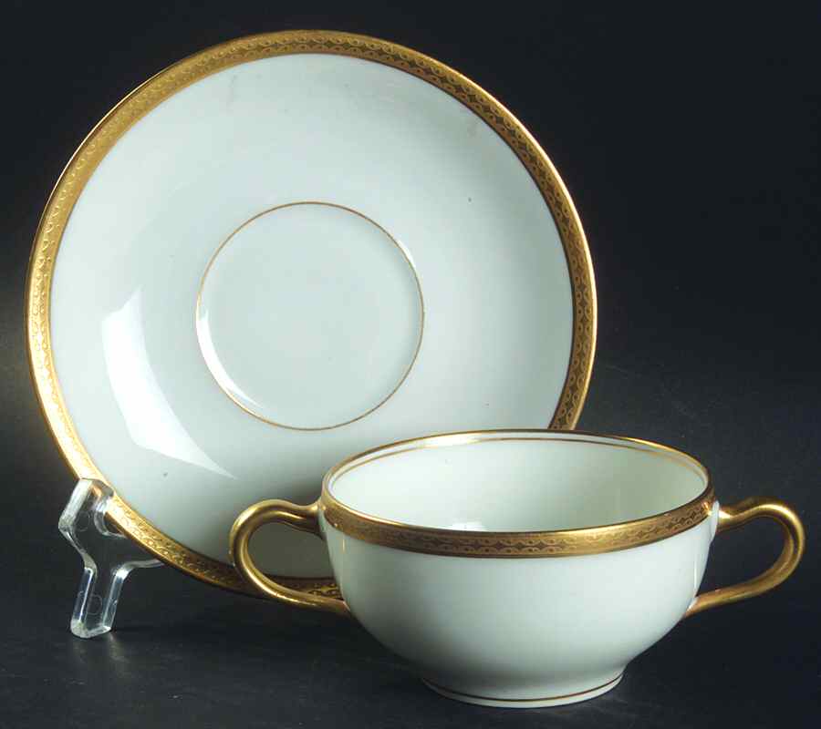 Schleiger 890 Flat Bouillon Cup & Saucer by Haviland-1