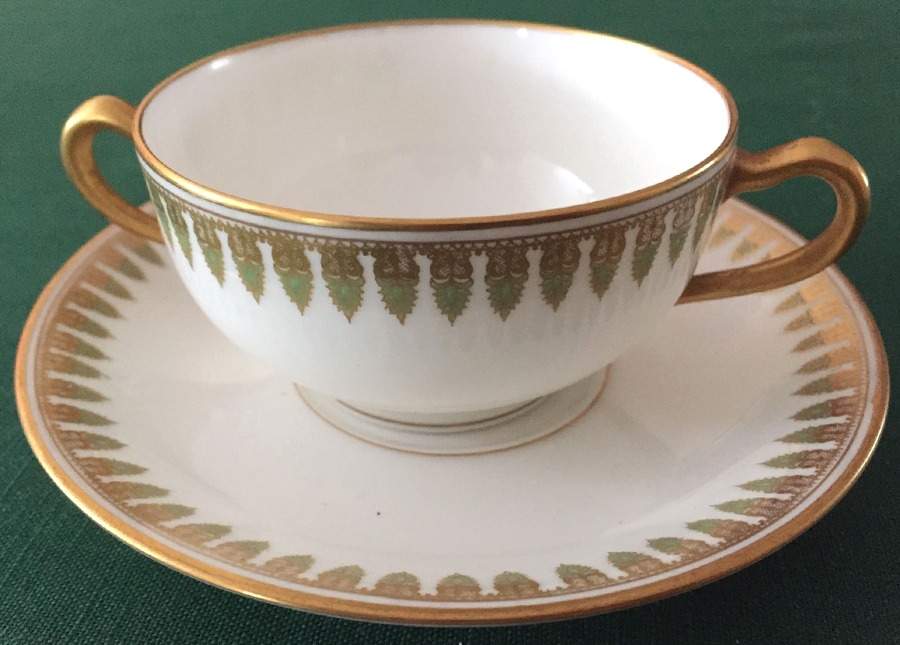 Schleiger 891 Flat Bouillon Cup & Saucer by Haviland-1