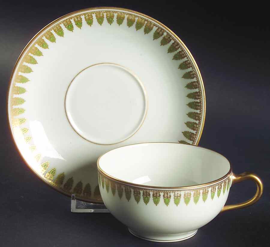 Schleiger 891 Flat Cup & Saucer Set by Haviland-1
