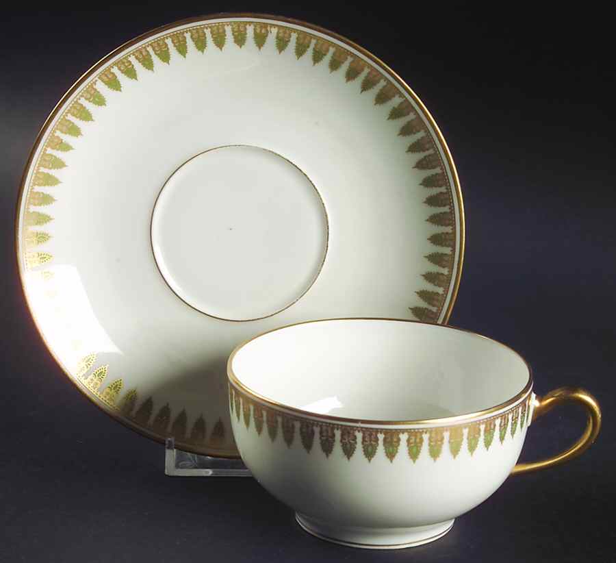 Schleiger 891 Flat Cup & Saucer Set by Haviland-1