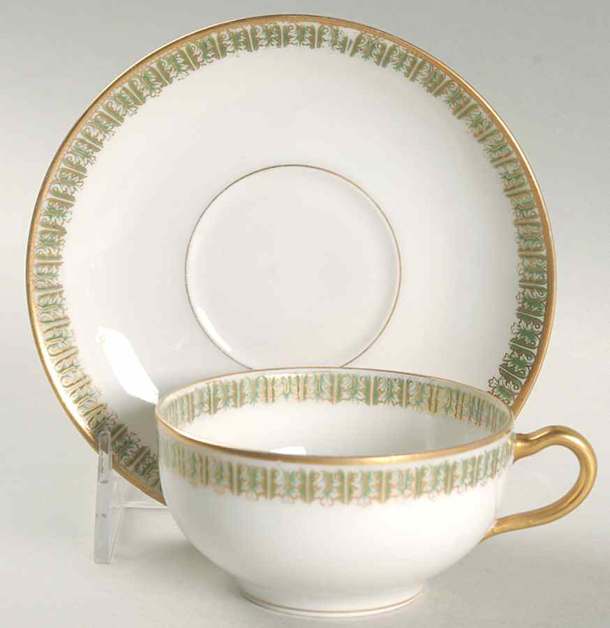 Schleiger 892 Flat Cup & Saucer Set by Haviland-1