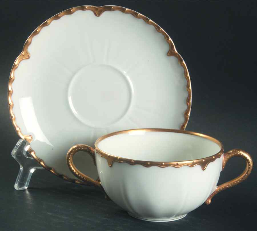 Schleiger 895 Flat Bouillon Cup & Saucer by Haviland-1