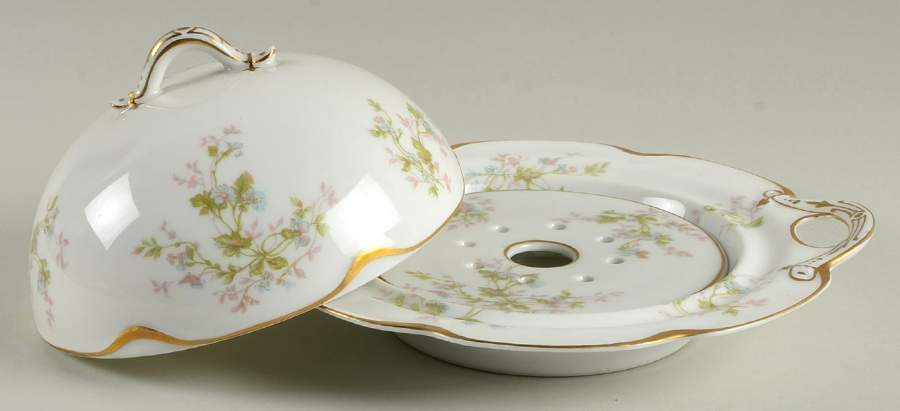 Schleiger 904D Round Covered Butter with Strainer by Haviland-1