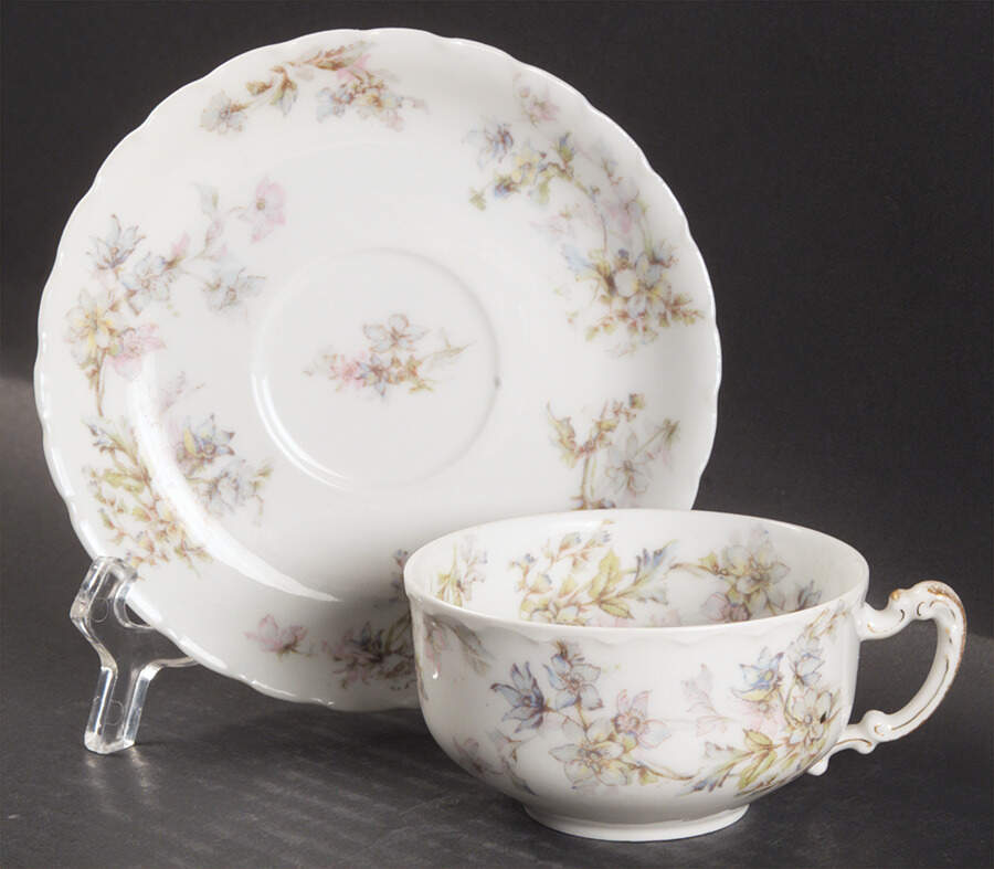 Schleiger 91 Flat Cup & Saucer Set by Haviland-1
