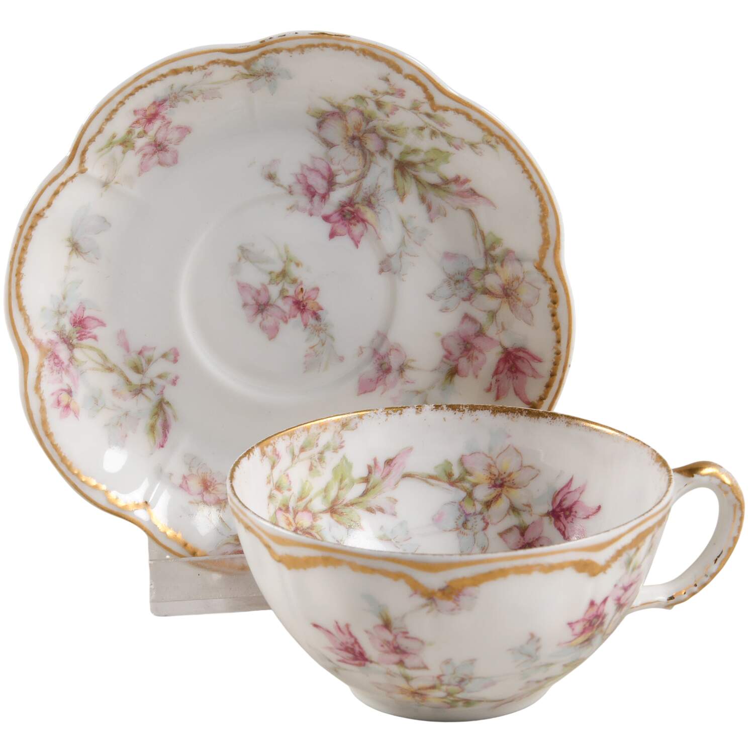 Schleiger 91A Flat Demitasse Cup & Saucer Set by Haviland-1