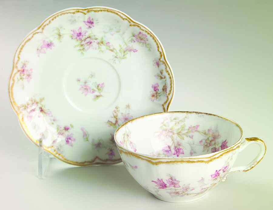 Schleiger 91A Flat Cup & Saucer Set by Haviland-1