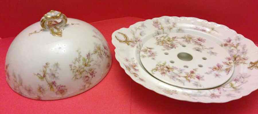 Schleiger 91b Round Covered Butter with Strainer by Haviland-1