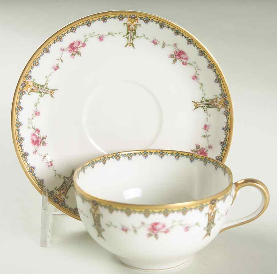 Schleiger 920 Flat Cup & Saucer Set by Haviland-1