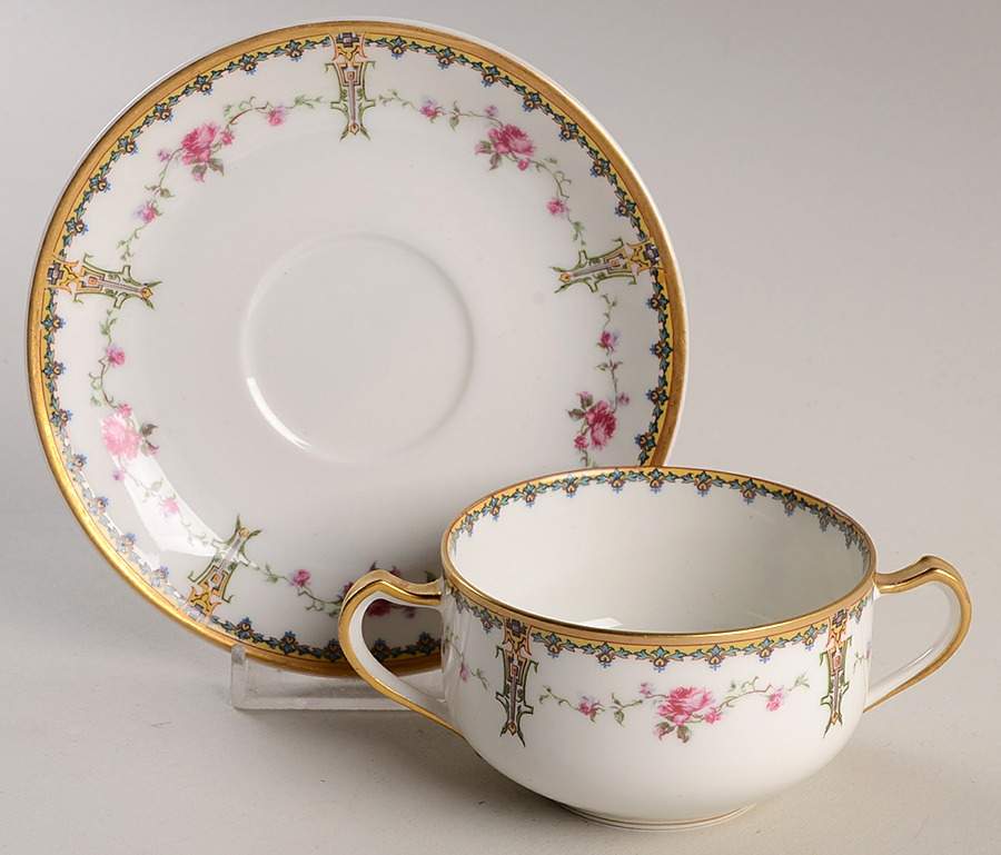 Schleiger 920 Flat Bouillon Cup & Saucer by Haviland-1