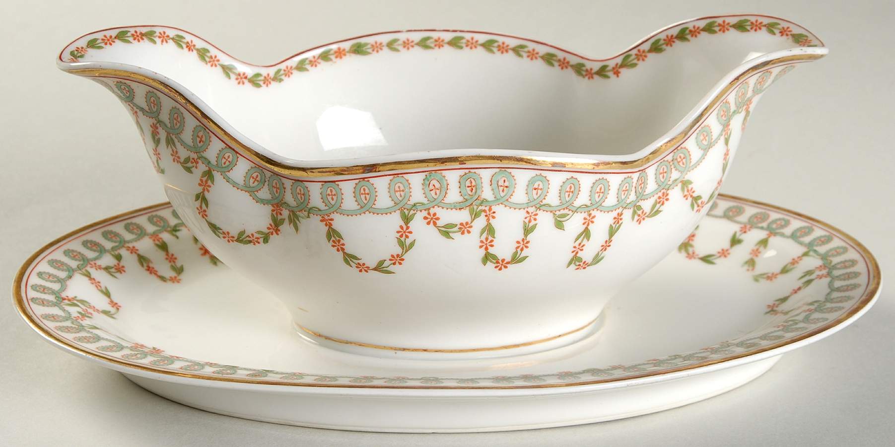Schleiger 935 Gravy Boat with Attached Underplate by Haviland-1
