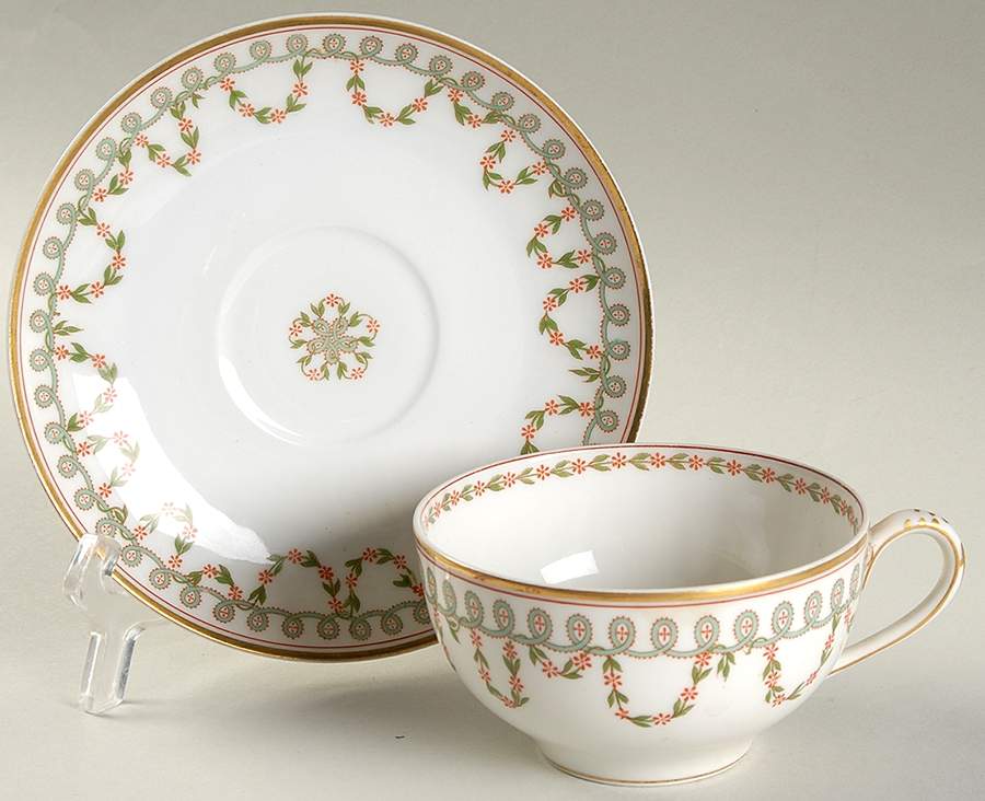 Schleiger 935 Flat Cup & Saucer Set by Haviland-1