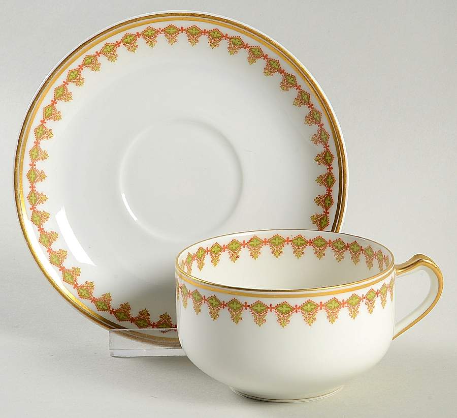 Schleiger 936 Footed Cup & Saucer Set by Haviland-1