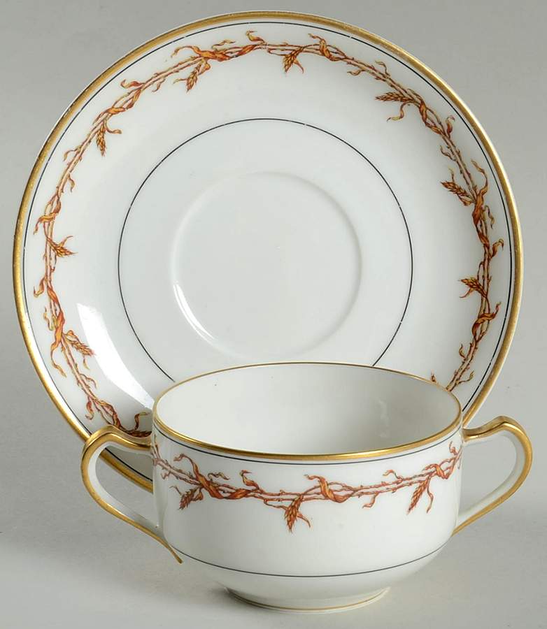 Schleiger 939 Flat Bouillon Cup & Saucer by Haviland-1