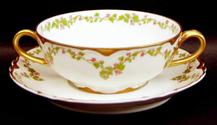 Schleiger 95 Flat Cream Soup Bowl & Saucer Set by Haviland-1