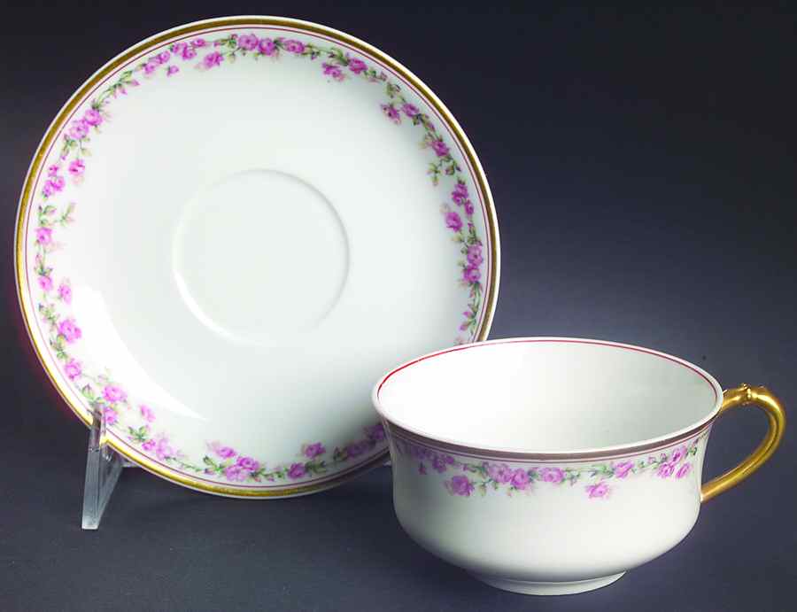 Schleiger 955 Flat Cup & Saucer Set by Haviland-1