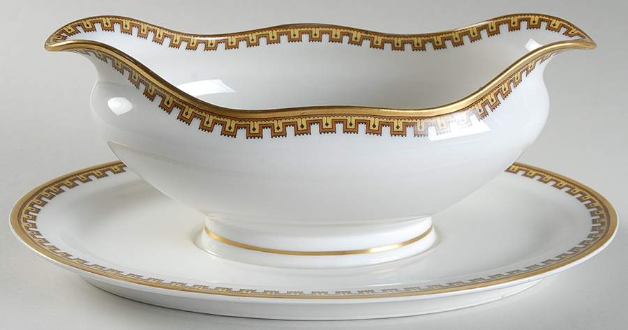 Schleiger 962 Gravy Boat with Attached Underplate by Haviland-1