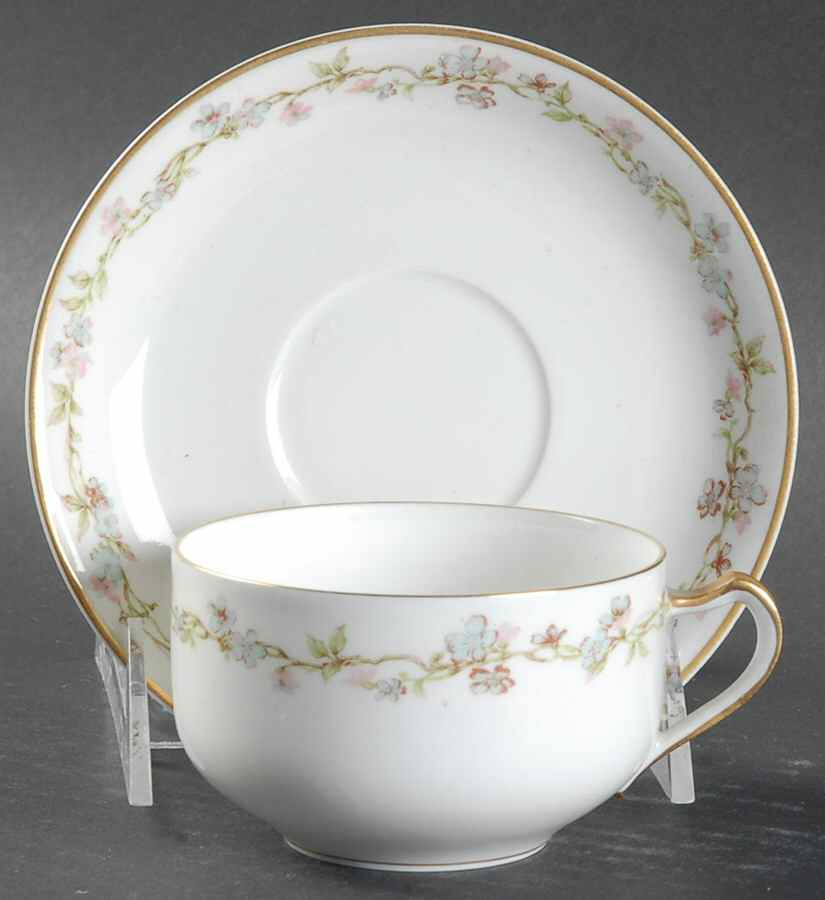 Schleiger 983 Flat Cup & Saucer Set by Haviland-1