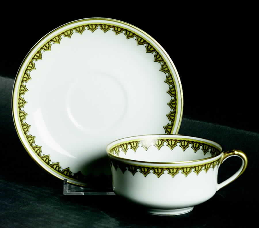 Schleiger 991 Flat Cup & Saucer Set by Haviland-1