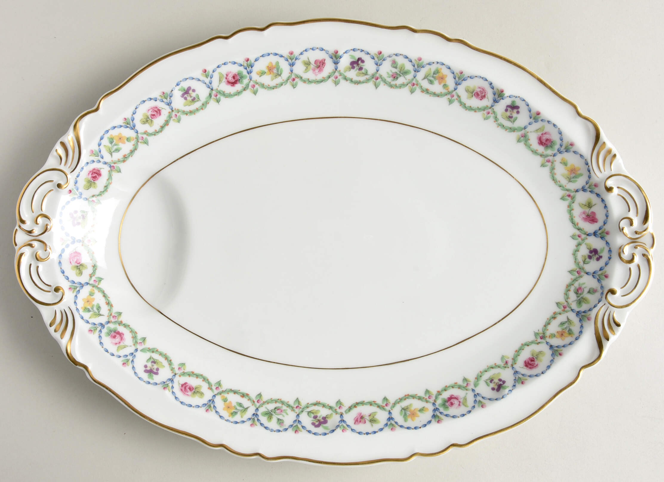 Sevres (Scalloped) 13" Oval Serving Platter by Haviland-1