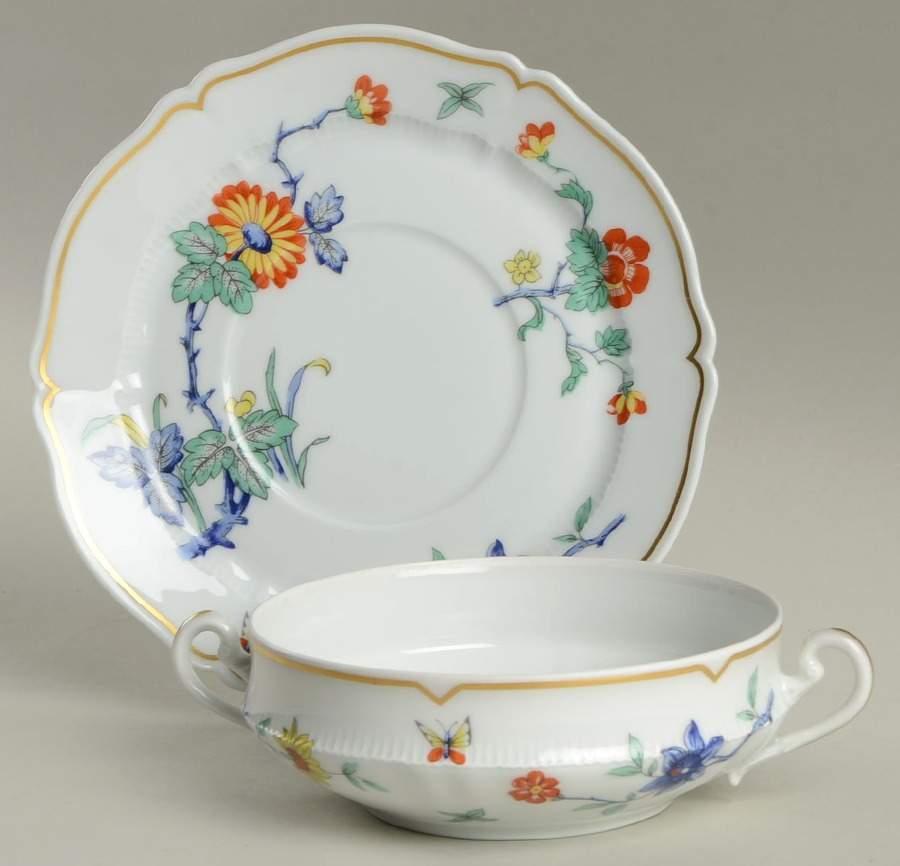 Shalimar Flat Cream Soup Bowl & Saucer Set by Haviland-1
