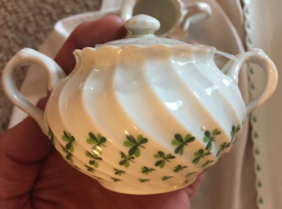 Shamrock Mini Sugar Bowl & Lid by Haviland-1