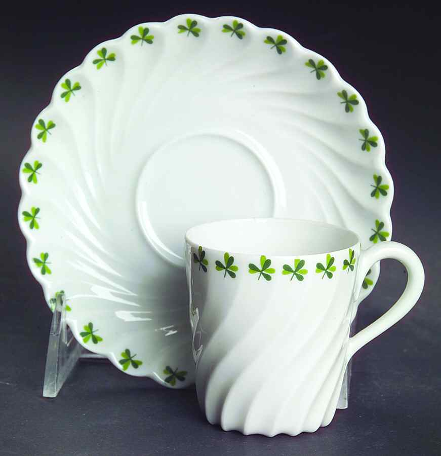 Shamrock Flat Demitasse Cup & Saucer Set by Haviland-1