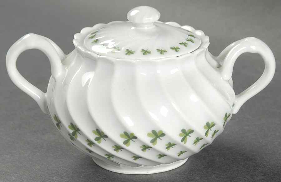 Shamrock Sugar Bowl & Lid by Haviland-1