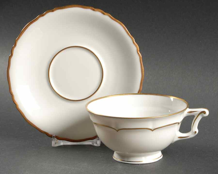 Sheraton (Louis XIV Shape) Footed Cup & Saucer Set by Haviland-1