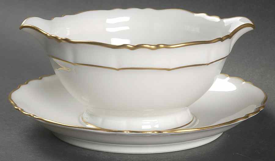 Sheraton (Louis XIV Shape) Gravy Boat with Attached Underplate by Haviland-1