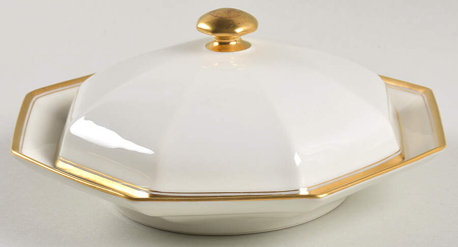 Sheraton (12 Sided) Round Covered Butter by Haviland-1