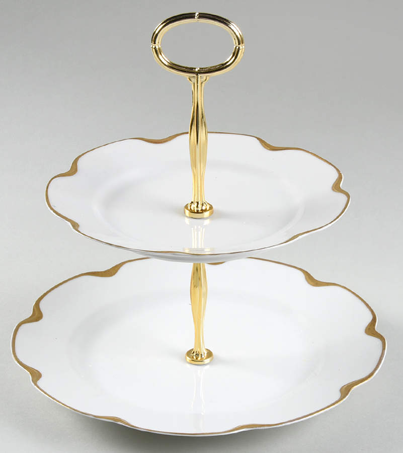 Silver Anniversary 6 5/8"-10"  2 Tiered Serving Tray (Dp, Sp) HC by Haviland-1