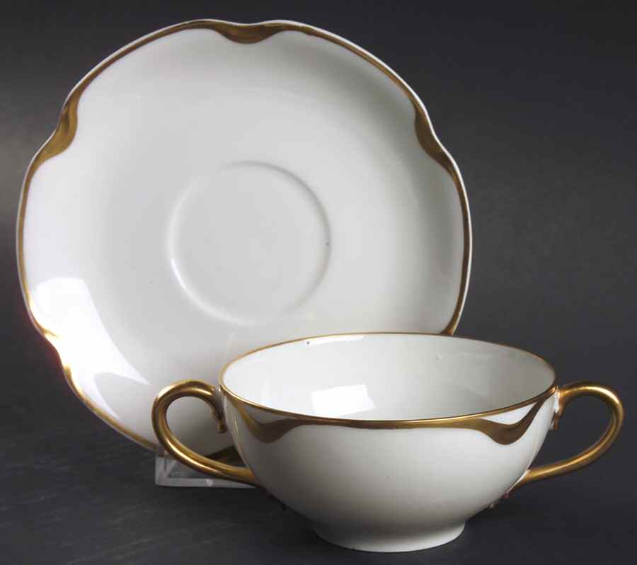 Silver Anniversary Flat Bouillon Cup & Saucer by Haviland-1