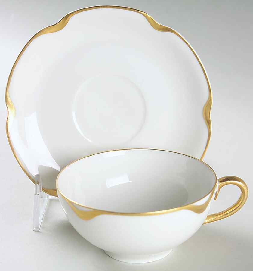 Silver Anniversary Flat Cup & Saucer Set by Haviland-1