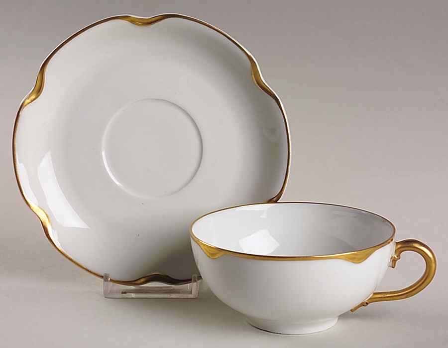 Silver Anniversary Flat Cup & Saucer Set by Haviland-1