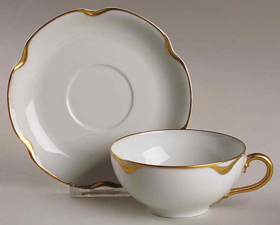 Silver Anniversary Flat Cup & Saucer Set by Haviland-1