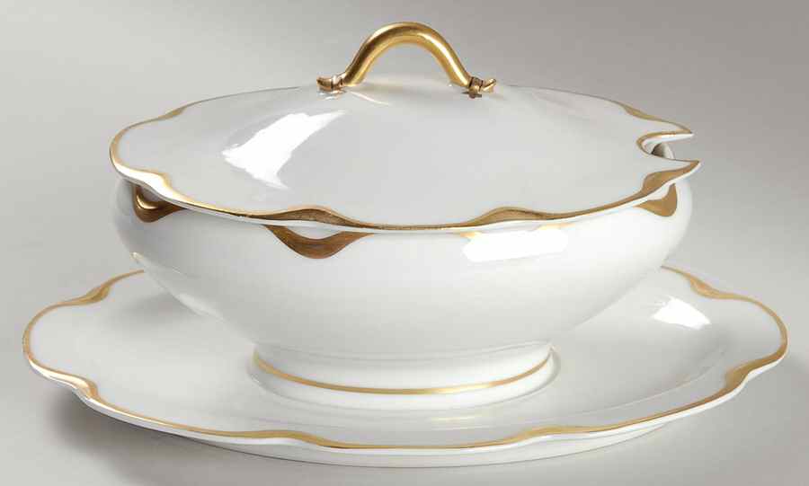 Silver Anniversary Gravy Boat w/Attached Underplate & Lid by Haviland-1
