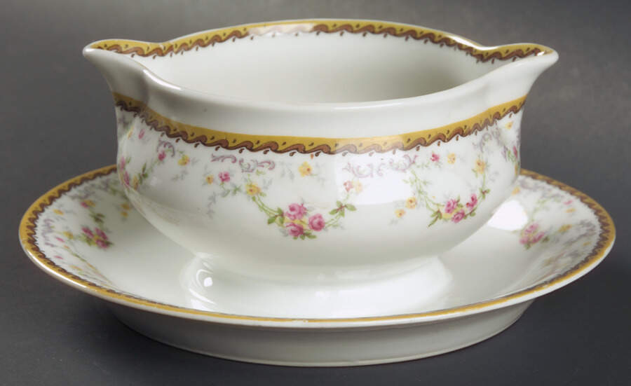 Spa Gravy Boat with Attached Underplate by Haviland-1