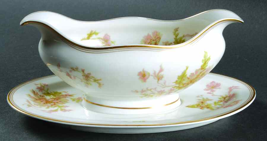 Springtime (France) Gravy Boat with Attached Underplate by Haviland-1
