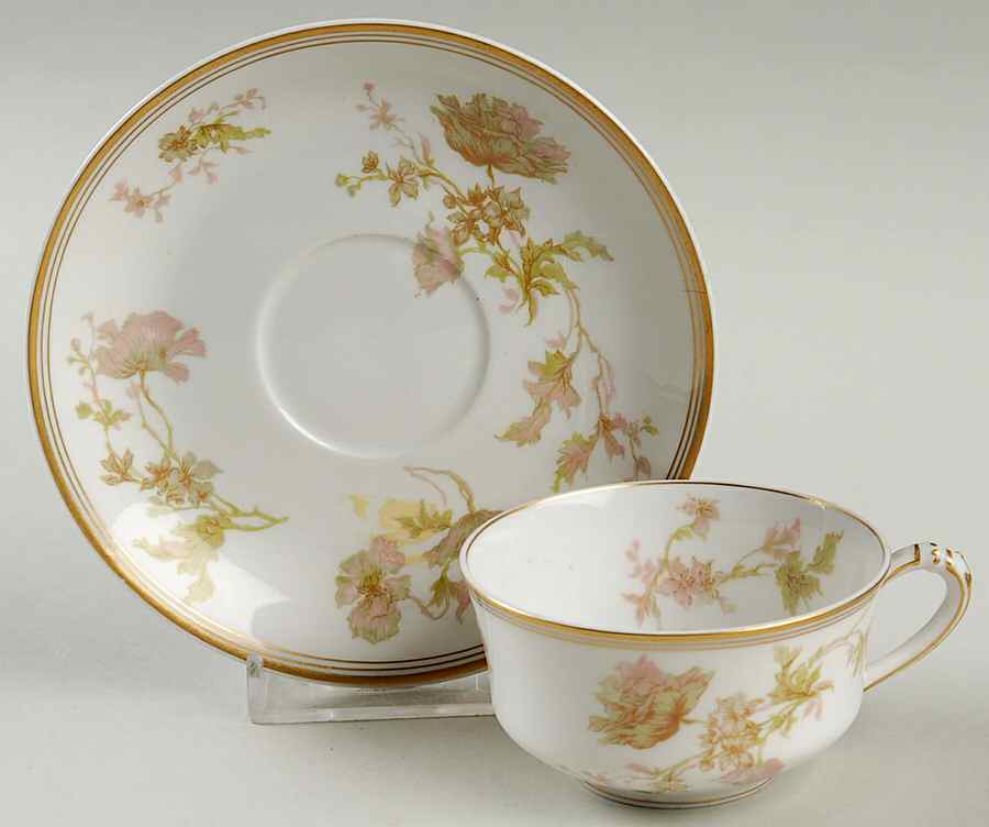 Springtime (France) Flat Demitasse Cup & Saucer Set by Haviland-1