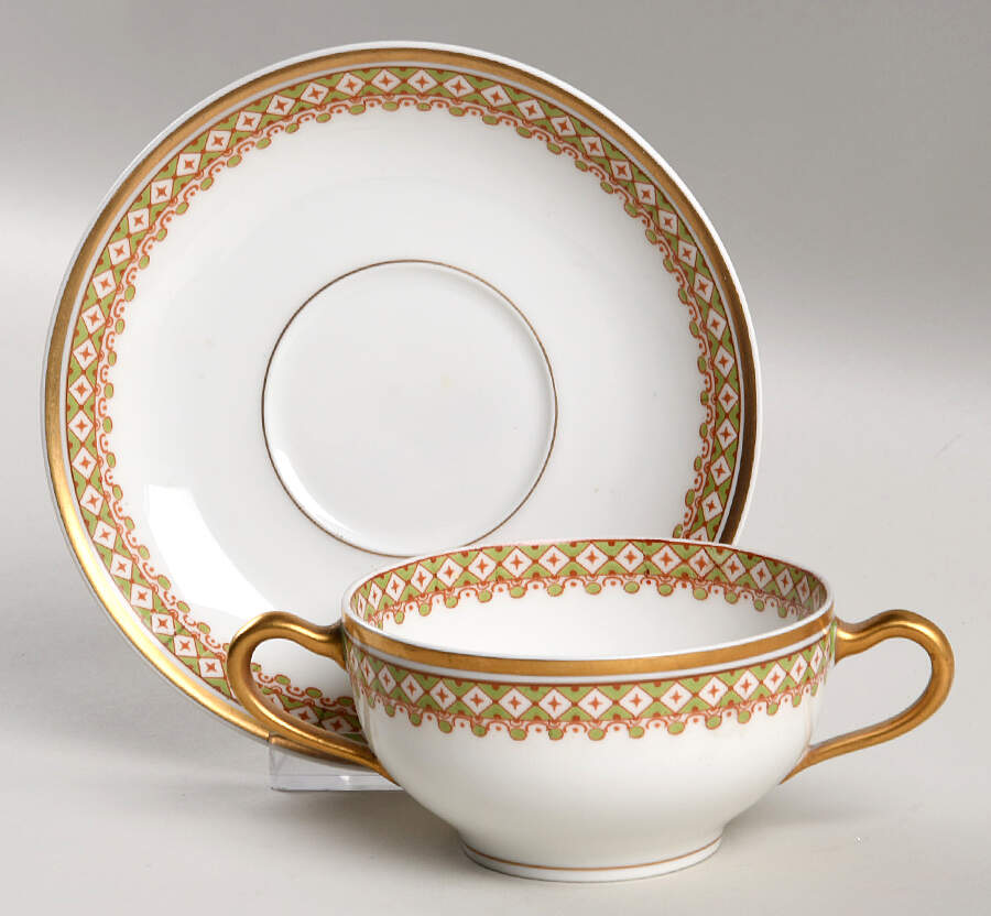 St. Albans Flat Bouillon Cup & Saucer by Haviland-1