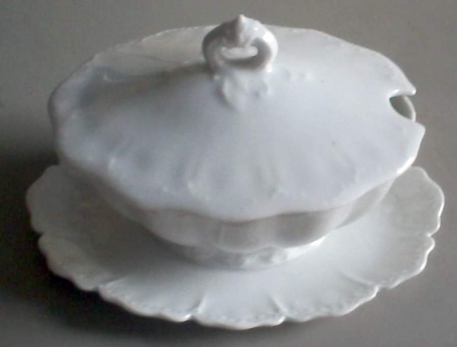 Star Mustard with Lid & Attached Underplate by Haviland-1