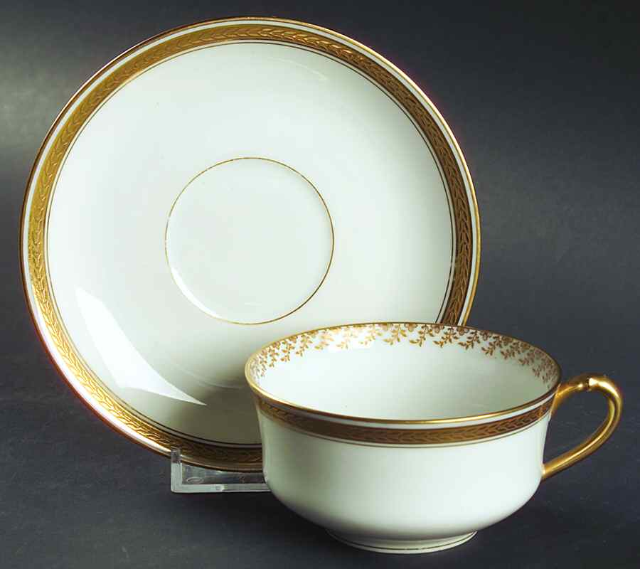 St. George Flat Cup & Saucer Set by Haviland-1