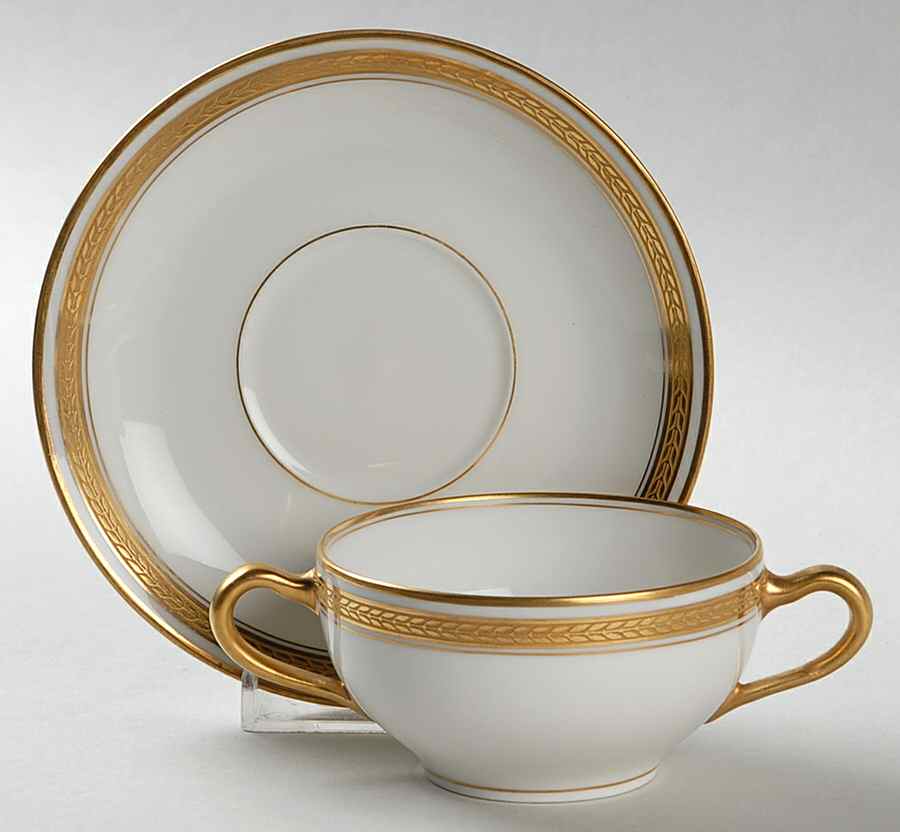 St. George Flat Bouillon Cup & Saucer by Haviland-1